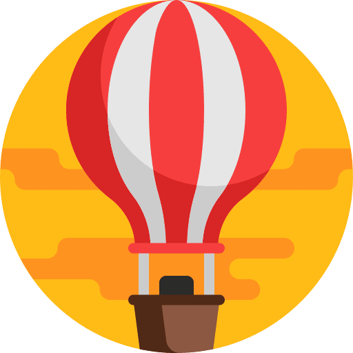 Hot air balloon holidays transportation hot air balloon icon