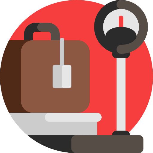 Luggage scale trolley luggage area icon