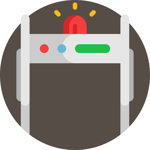 Metal detector control security airport icon