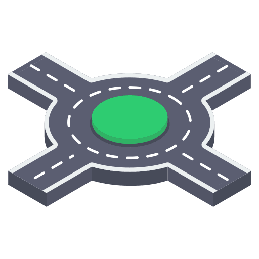 Junction intersection road map icon