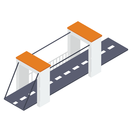 Bridge crossing road bridge crossing avenue icon
