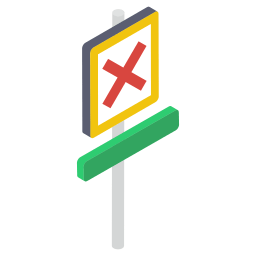 Cross sign cancel security signaling icon