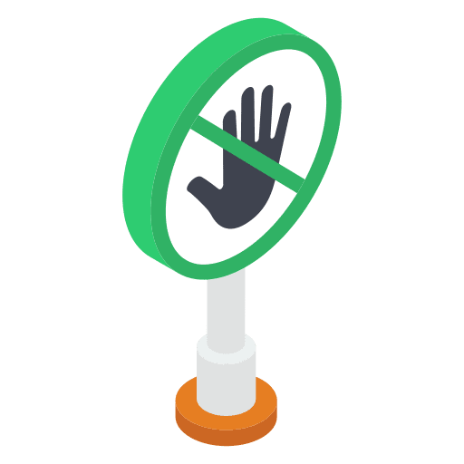 Stop sign hand traffic stop sign icon