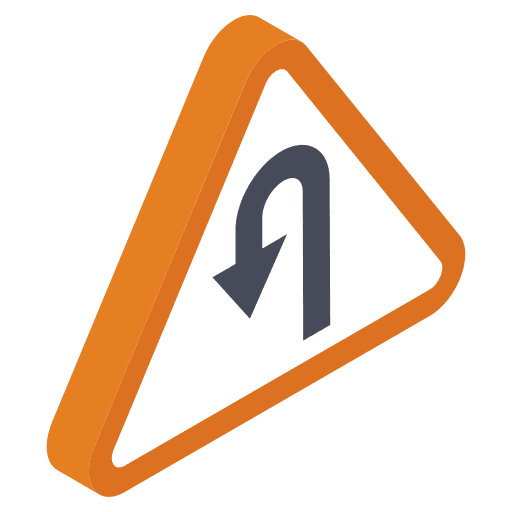 U turn u turn signaling orientation icon