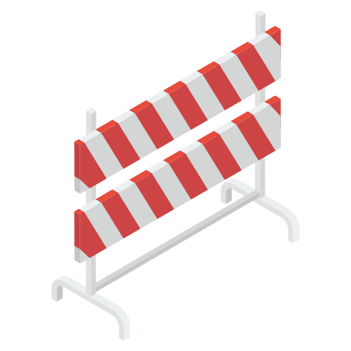 Road block stripped signaling no entry icon