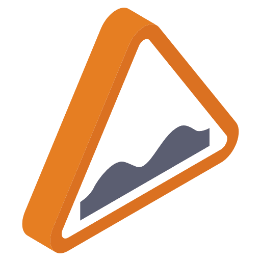 Traffic sign banner signaling warning icon