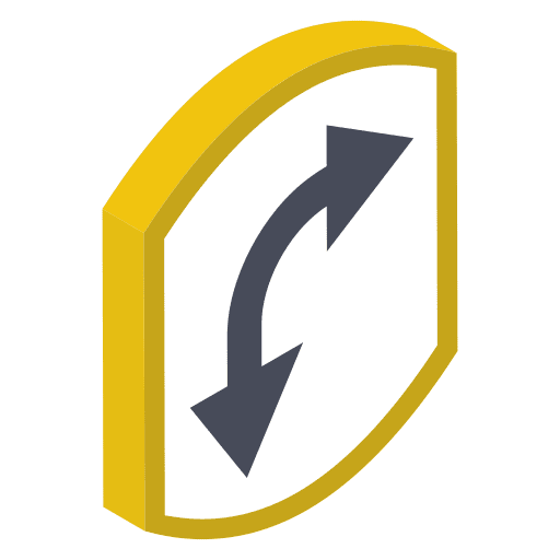 Curved arrow direction orientation curved arrow icon