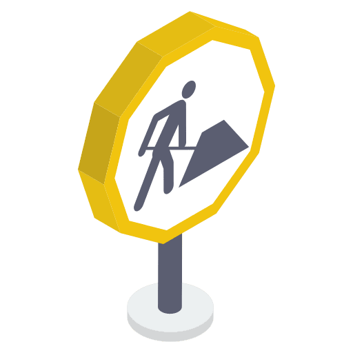 Road work warning road signs traffic sign icon
