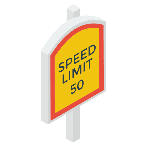 Speed limit speed limit regulation traffic sign icon