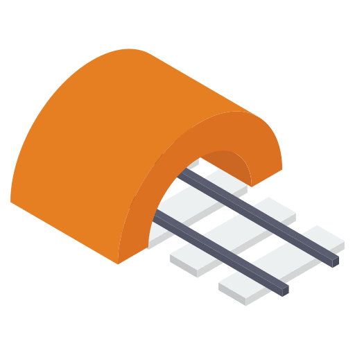 Tunnel train road transportation icon