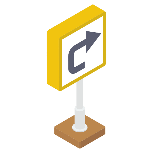 Turn right directions traffic sign turn right icon