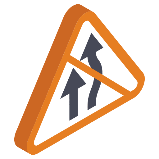 Bifurcation signaling road fork icon