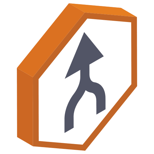 Junction crossing directions intersection icon