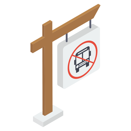 Prohibition circular prohibition bus icon