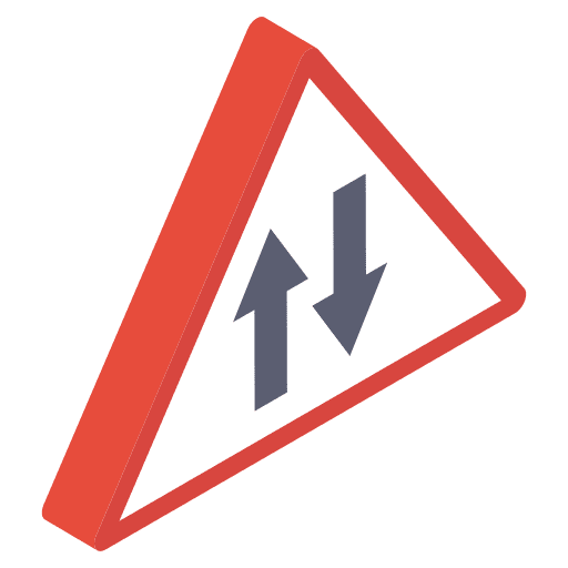 Two way traffic signal road two way icon