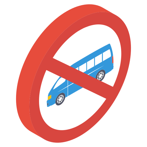 No entry signaling coach prohibited icon