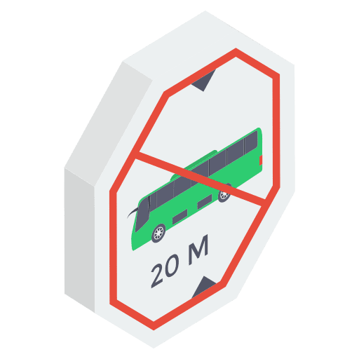 Prohibition circular bus prohibition icon