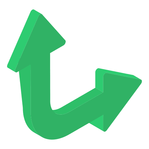 Two way right traffic signal directional sign icon