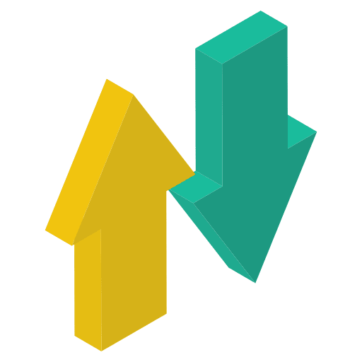 Two ways upload arrows download icon