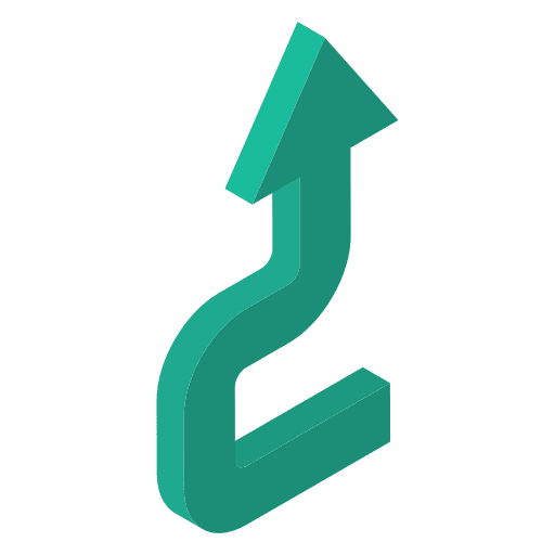 Curved arrow direction multimedia option orientation icon