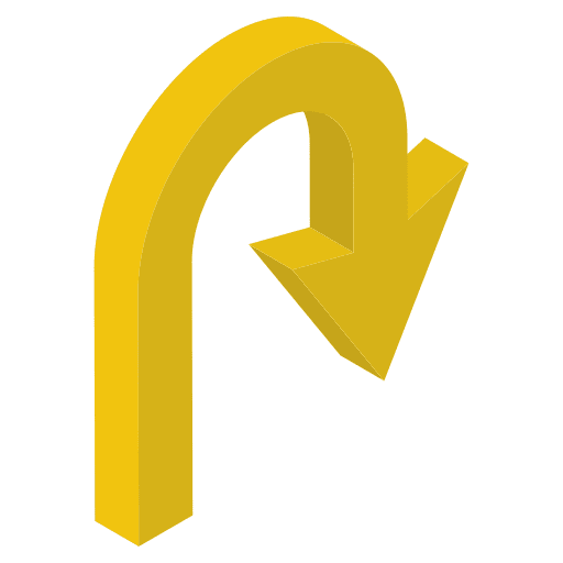 U turn traffic sign arrow warning icon