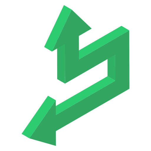 Two ways two ways arrows winding icon