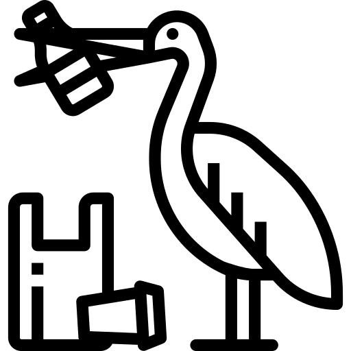 Pelican bird contamination waste icon
