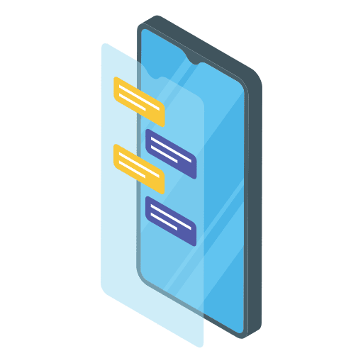 Chat message smartphone speech bubble icon