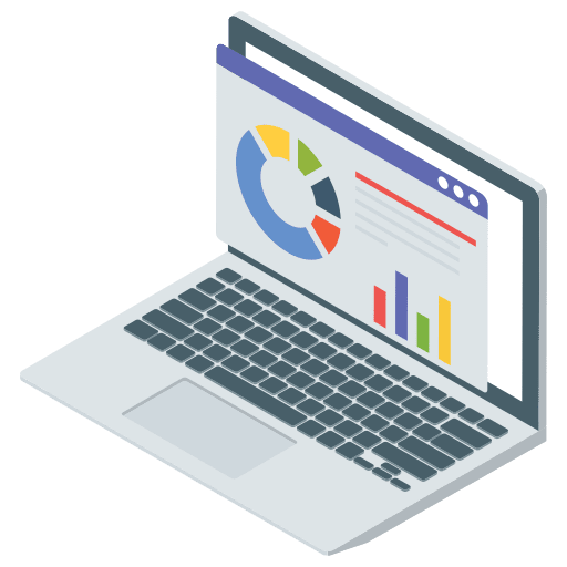 Data report business and finance data report pie graph icon
