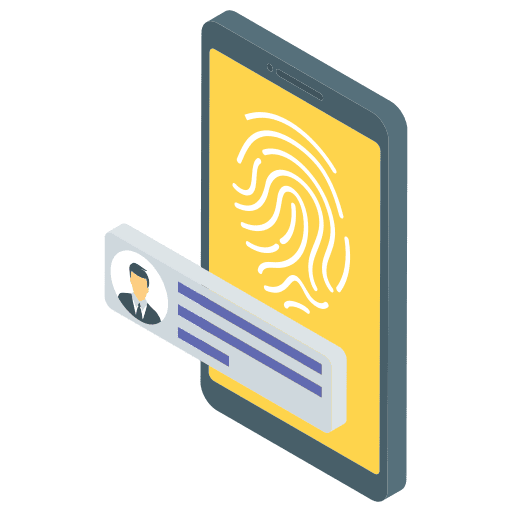 Mobile security fingerprint scan access authentication icon