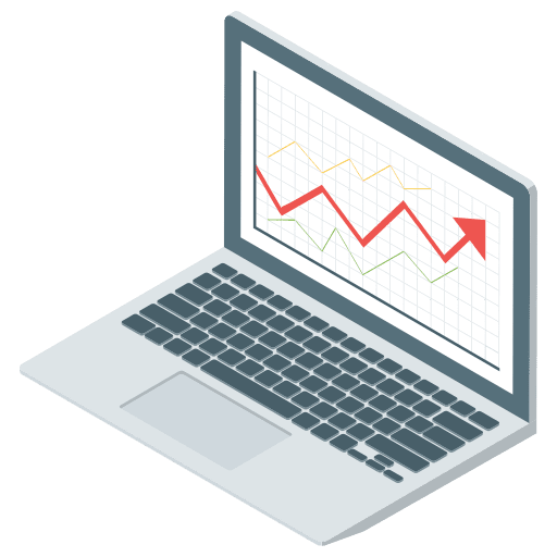Online analytical laptop analytics tablet icon