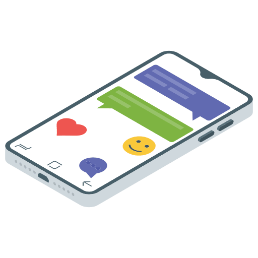 Mobile chat conversation business and finance communications icon