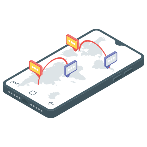 Mobile chat sms communications mobile chat icon