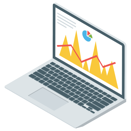 Data analytics electronics big data statistics report icon