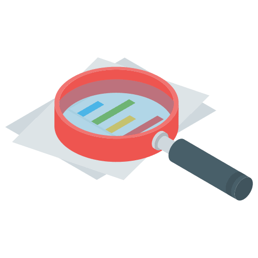 Research study business and finance result icon