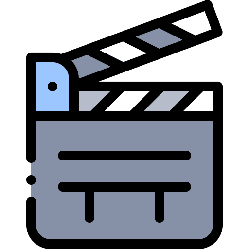 Clapperboard electronics movies play button icon