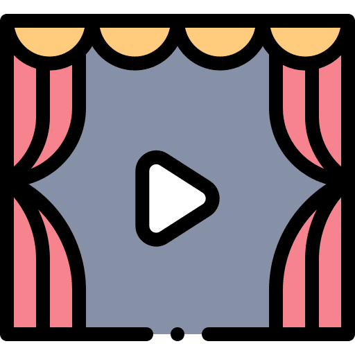 Stage curtain decoration window icon