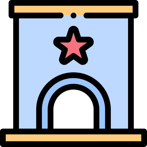 Ticket window entertainment stand fairground icon