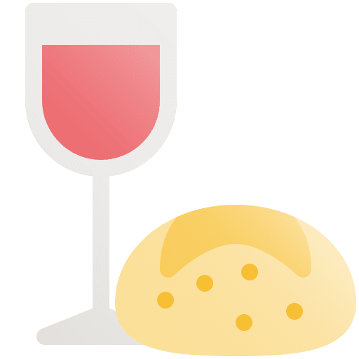 Wine drink bread cultures icon