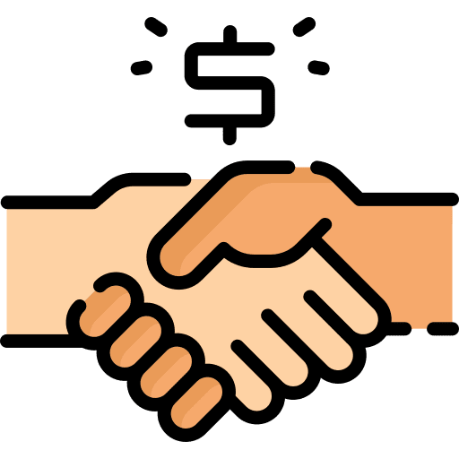 Handshake hands and gestures dollar symbol dollar icon