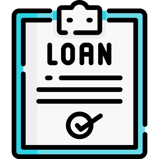 Loan real estate clipboard contract icon