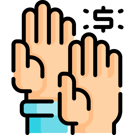 Hands up hands and gestures deal bid icon