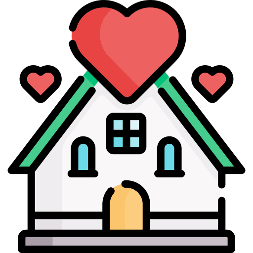 Home heart real estate home icon