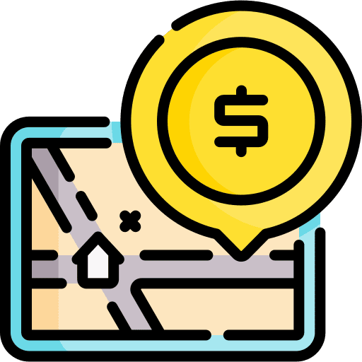 Location real estate business and finance dollar icon