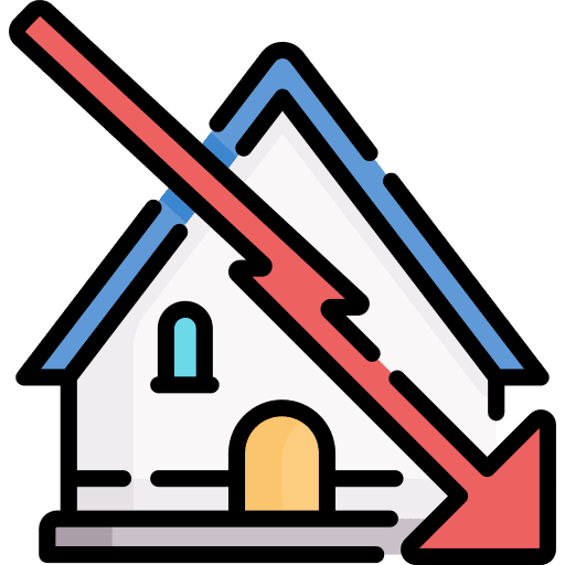 Price down price down market real estate icon