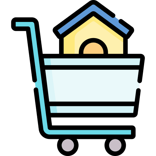 Real estate shopping cart shopping real estate icon