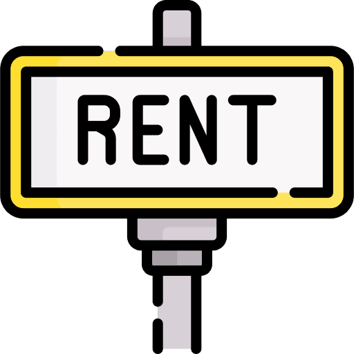 Rent real estate post sign icon