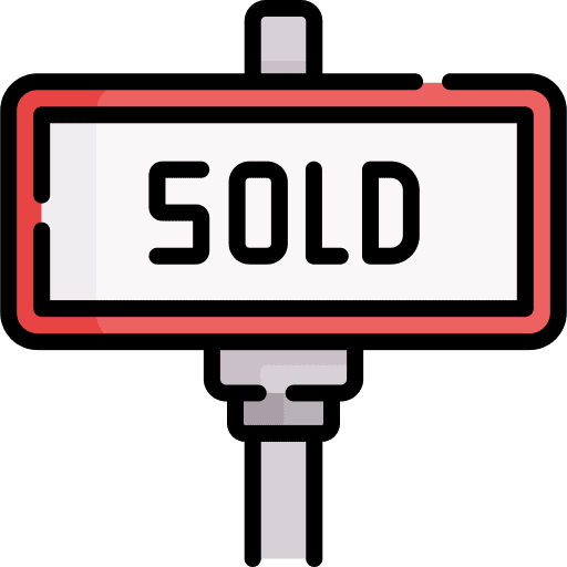 Sold signaling sign signboard icon