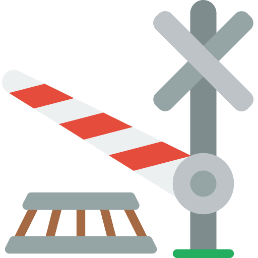 Crossing tracks barrier cross icon