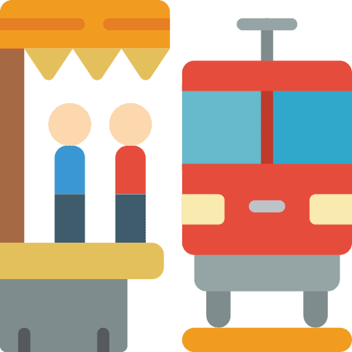Platform station transportation tracks icon